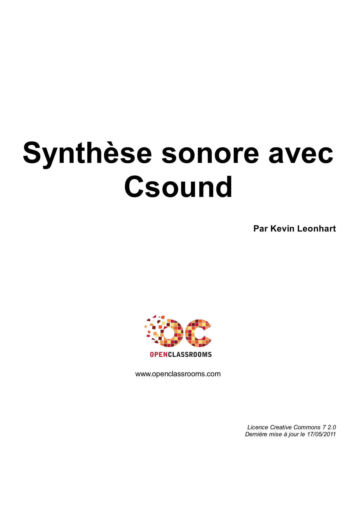 Couverture — Synthèse sonore avec Csound