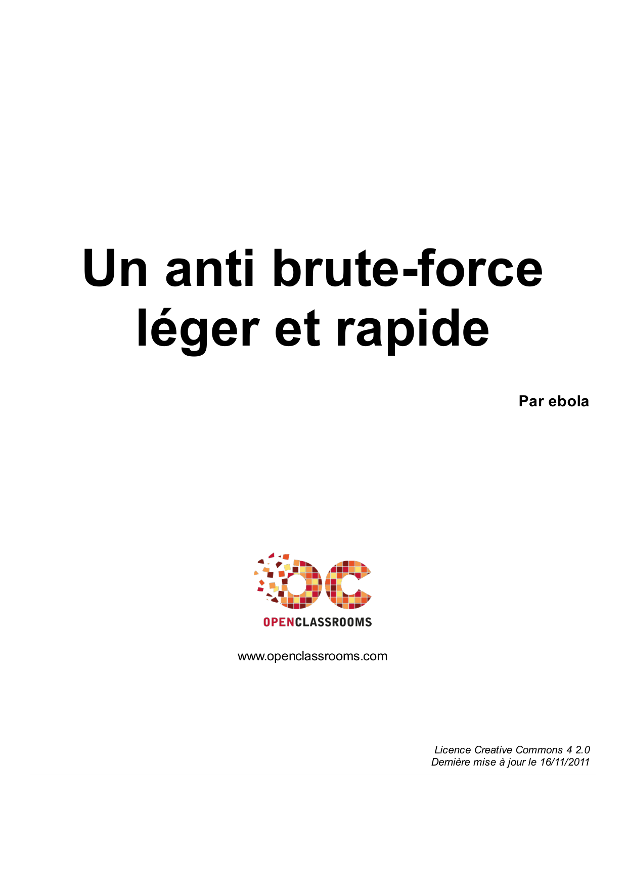 Couverture — Un anti brute-force léger et rapide