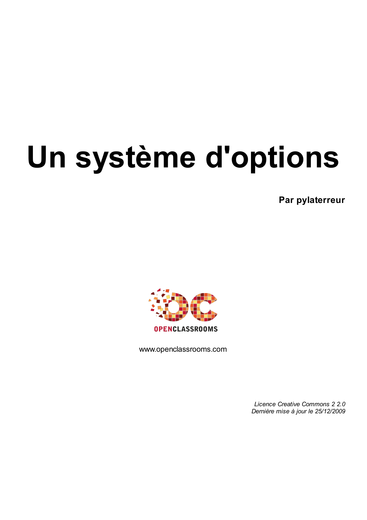 Couverture — Un système d'options