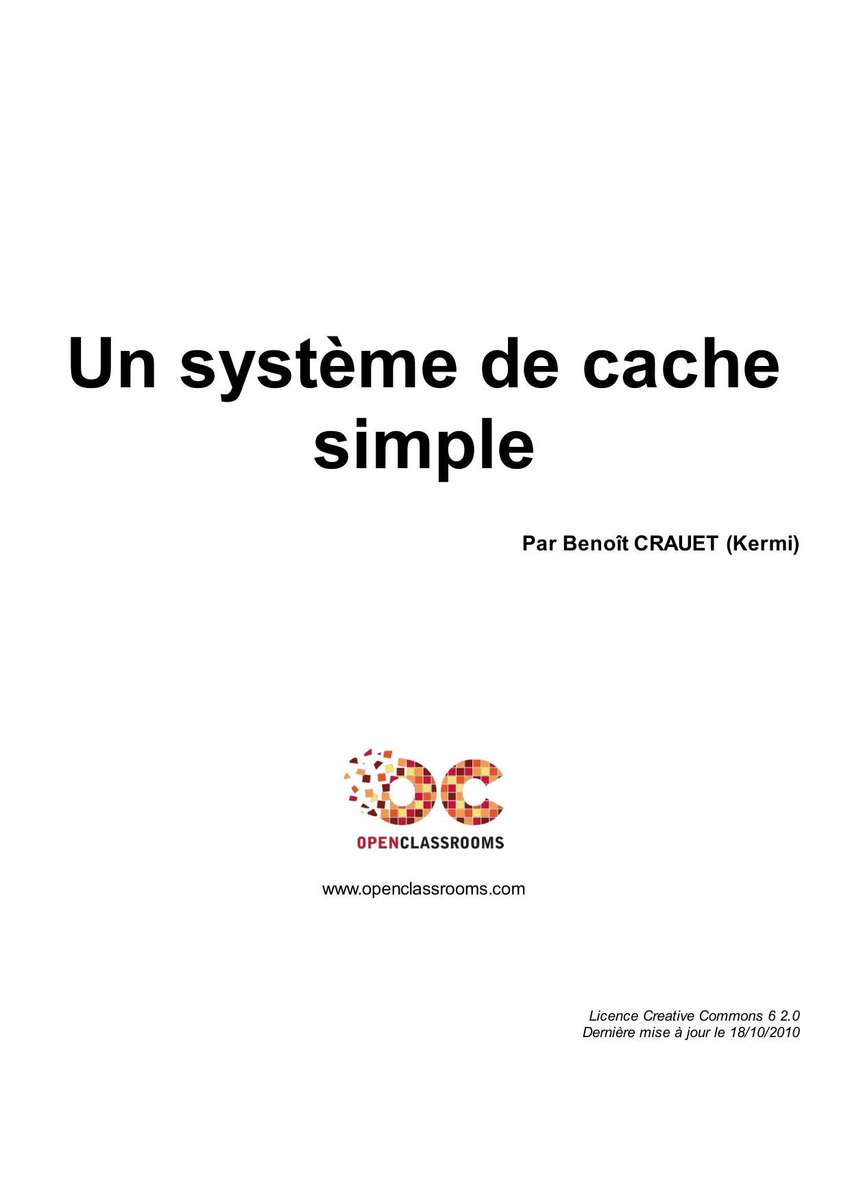 Couverture — Un système de cache simple