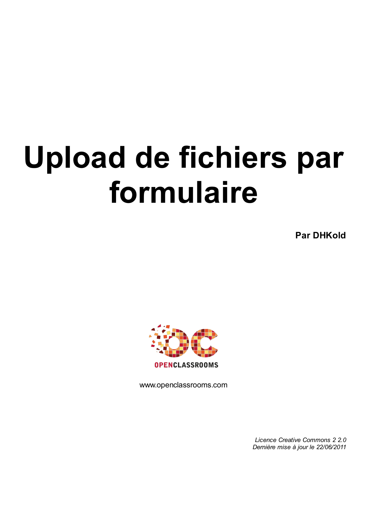 Couverture — Upload de fichiers par formulaire
