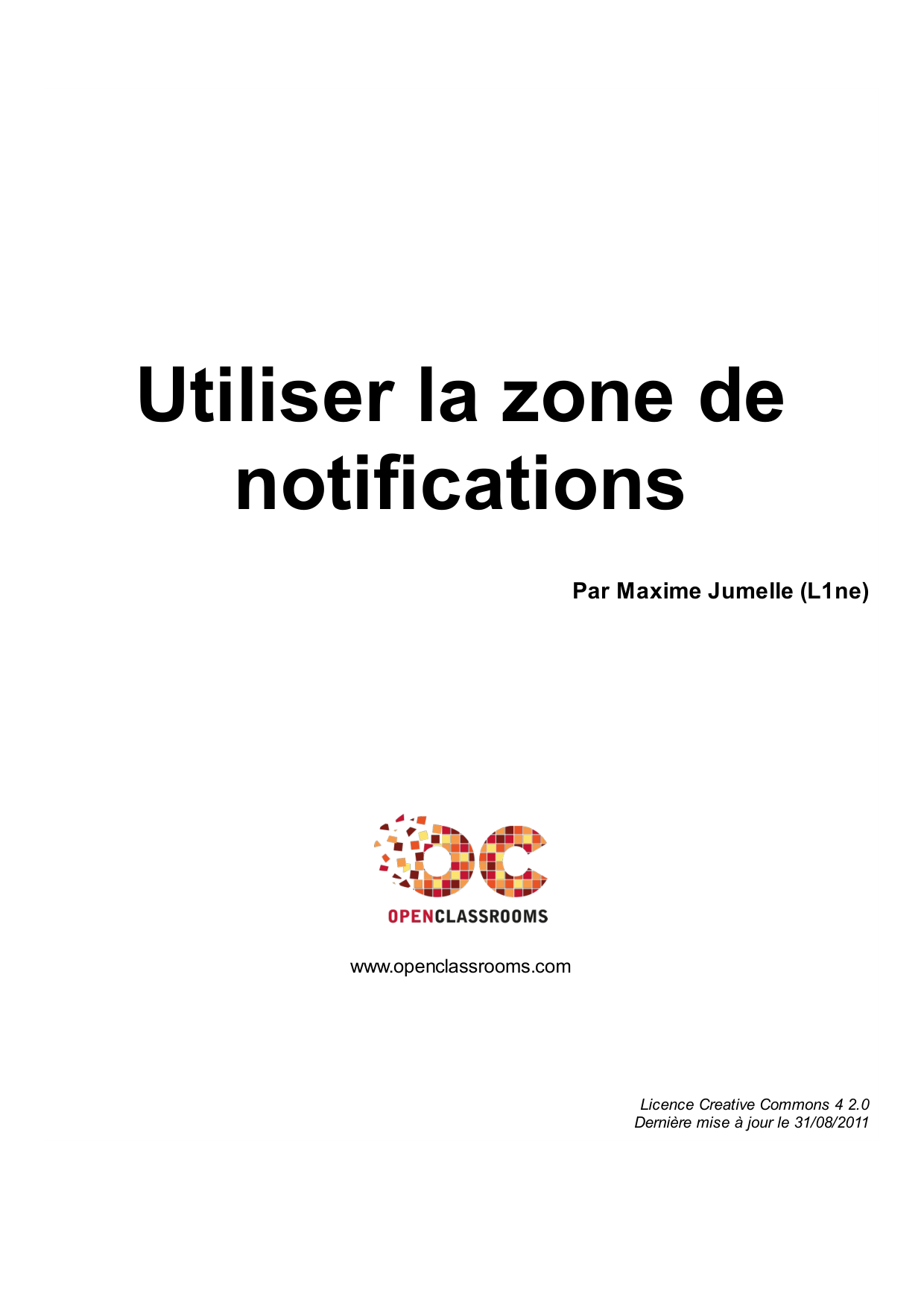 Couverture — Utiliser la zone de notifications