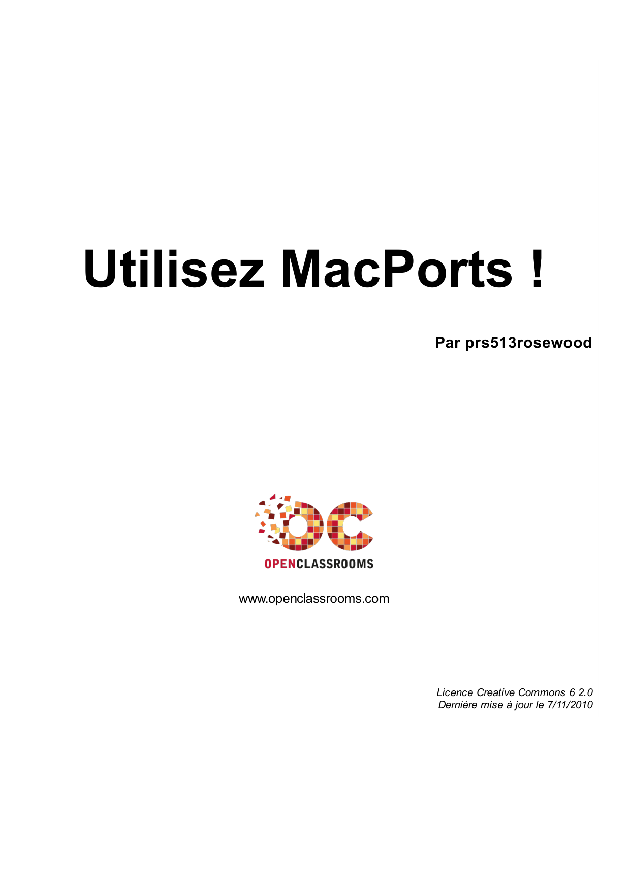 Couverture — Utilisez MacPorts !