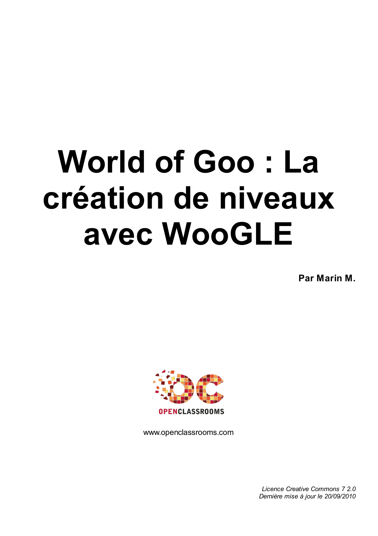 Couverture — World of Goo : La création de niveaux avec WooGLE